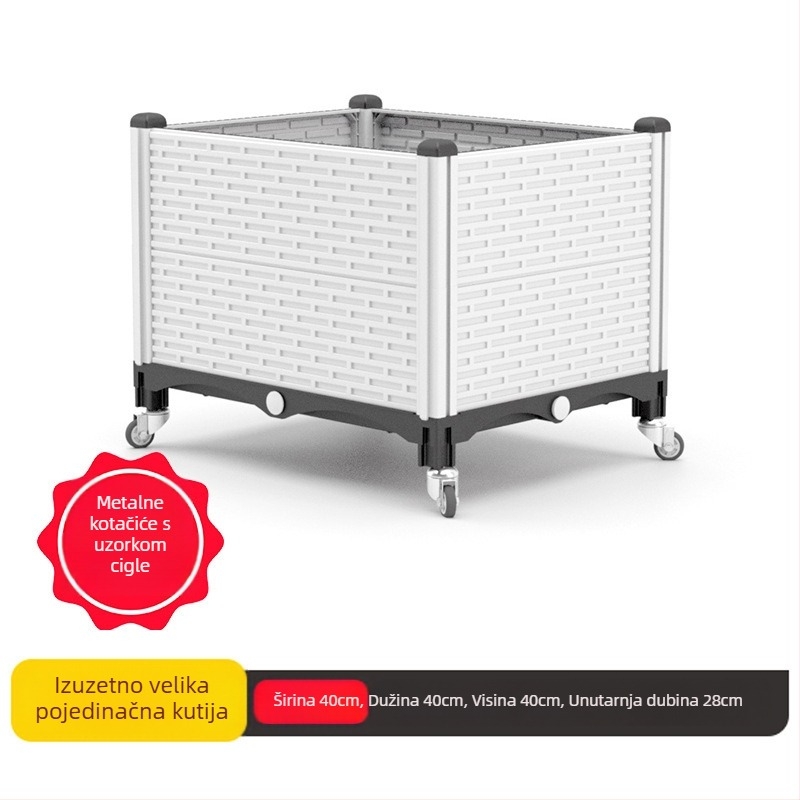 Plastični cvjetnjak, nordijskoga stila, za pod, injekcijsko oblikovan, prozračan i otporan