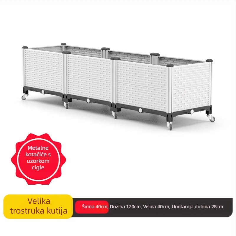 Plastični cvjetnjak, nordijskoga stila, za pod, injekcijsko oblikovan, prozračan i otporan