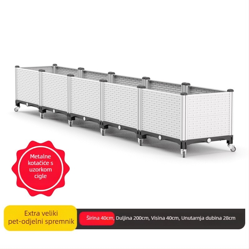 Plastični cvjetnjak, nordijskoga stila, za pod, injekcijsko oblikovan, prozračan i otporan