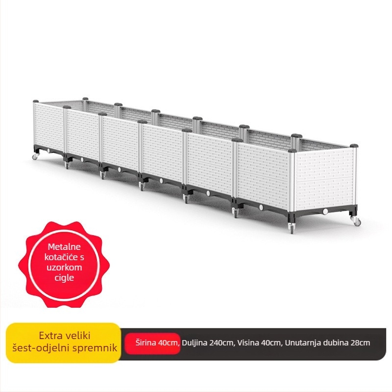 Plastični cvjetnjak, nordijskoga stila, za pod, injekcijsko oblikovan, prozračan i otporan