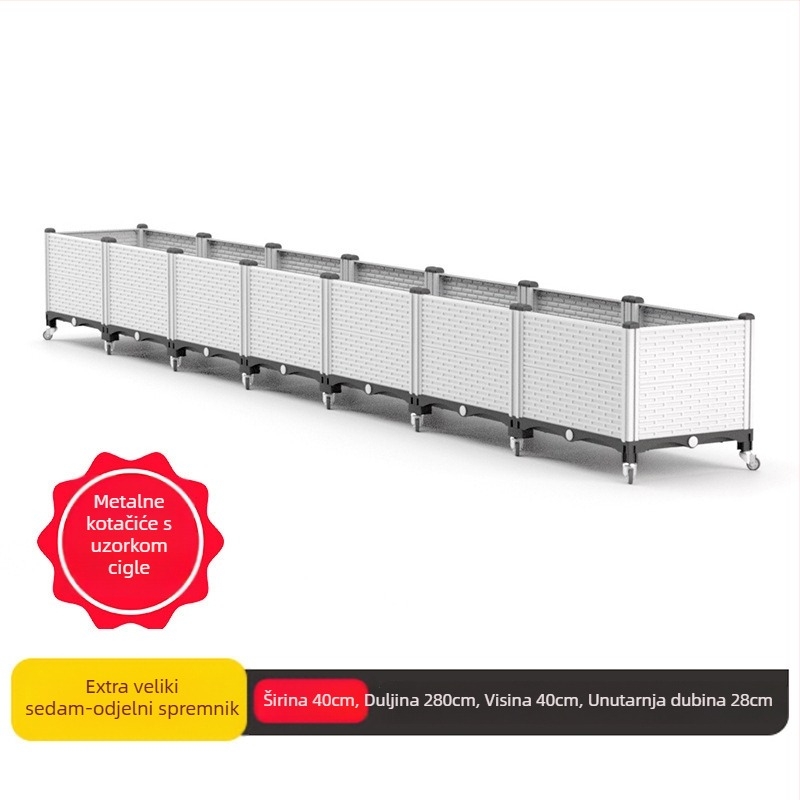 Plastični cvjetnjak, nordijskoga stila, za pod, injekcijsko oblikovan, prozračan i otporan