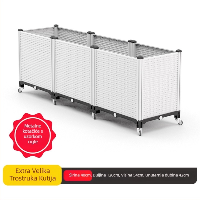 Plastični cvjetnjak, nordijskoga stila, za pod, injekcijsko oblikovan, prozračan i otporan