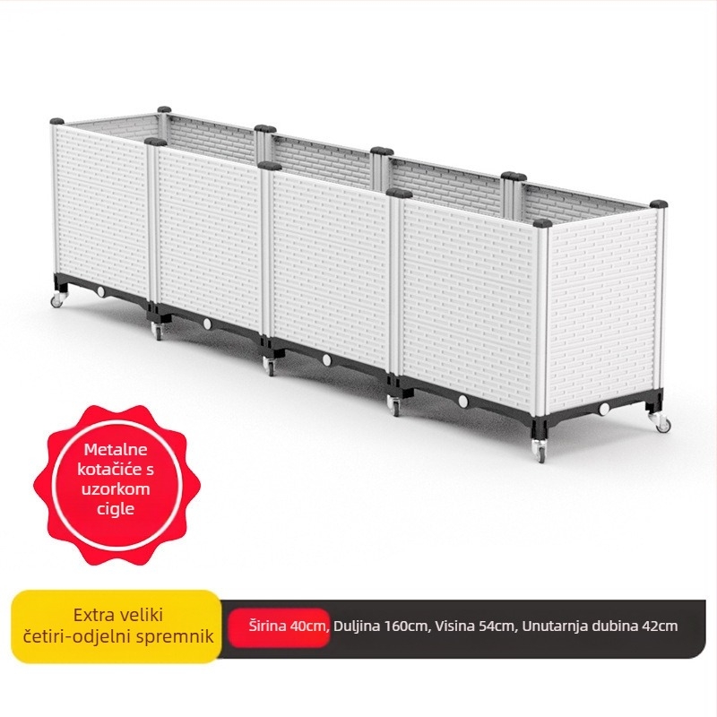 Plastični cvjetnjak, nordijskoga stila, za pod, injekcijsko oblikovan, prozračan i otporan