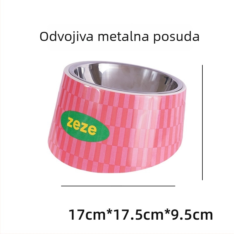 ZEZE set zdjela za hranu i vodu za mačke, nehrđajući čelik, za mačke (Materijal: nehrđajući čelik; Značka: ZEZE; Namijenjeno: mačkama; Kategorija: hrana za kućne ljubimce)