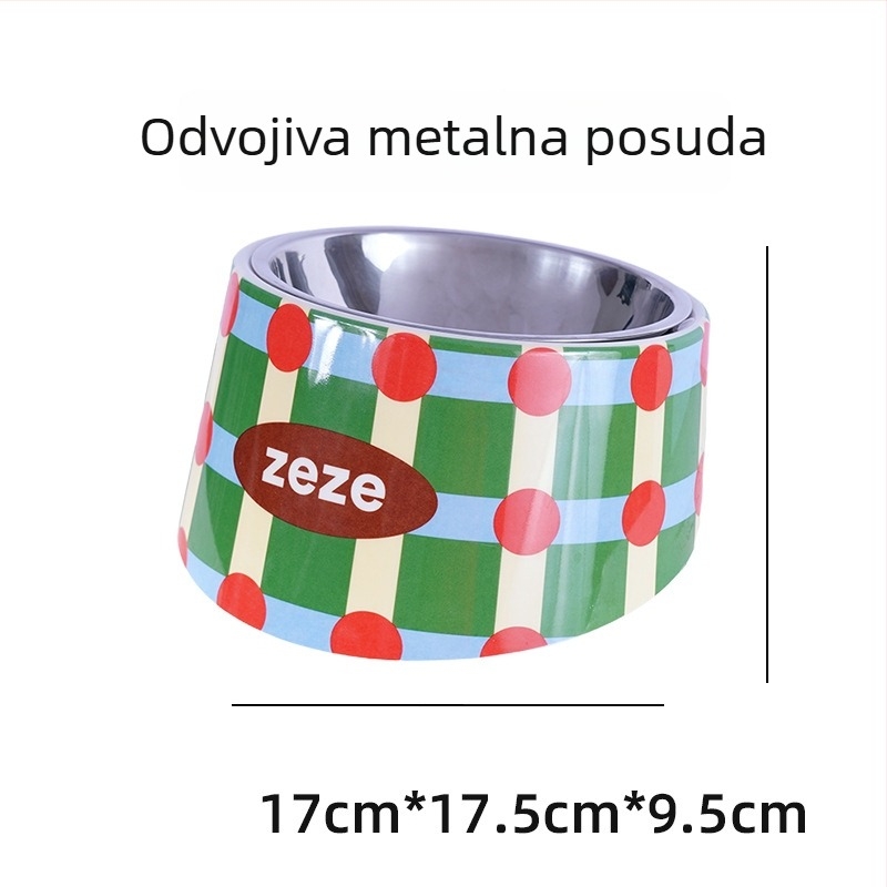 ZEZE set zdjela za hranu i vodu za mačke, nehrđajući čelik, za mačke (Materijal: nehrđajući čelik; Značka: ZEZE; Namijenjeno: mačkama; Kategorija: hrana za kućne ljubimce)