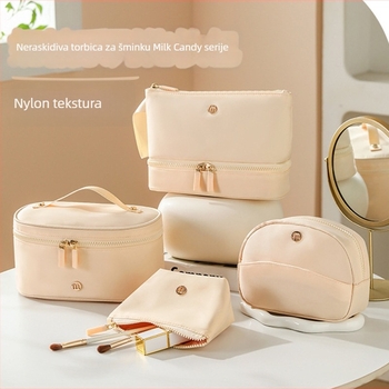 Najlon kozmetička torbica, vodootporna, prozračna, višefunkcionalna, zatvarač