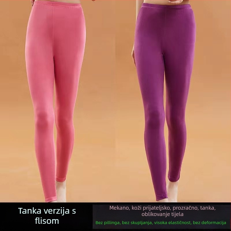 Ženske termalne capri hlače, visokog struka, oblikovanje tijela, mješavina spandexa i lycra, poliester, srednja težina