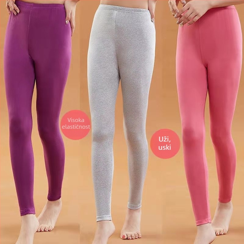 Ženske termalne capri hlače, visokog struka, oblikovanje tijela, mješavina spandexa i lycra, poliester, srednja težina
