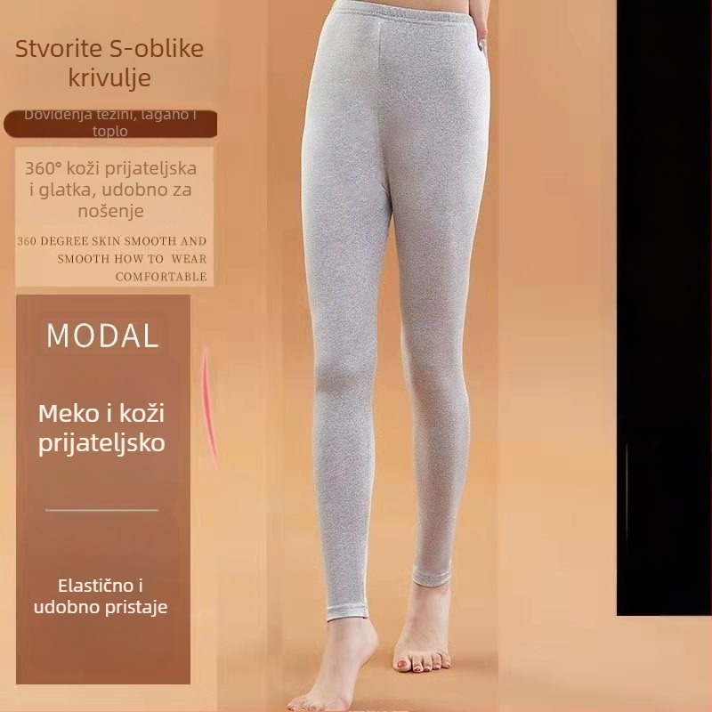 Ženske termalne capri hlače, visokog struka, oblikovanje tijela, mješavina spandexa i lycra, poliester, srednja težina