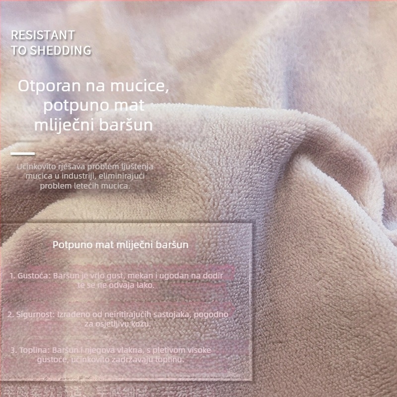 Zimska posteljina od mliječne velur debela s pliš površinom, zaštitni madrac tatami i set posteljine od koralnog velura