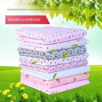 Navlaka za pokrivač, 100% pamuk, brusirana tkanina, uzorak biljaka i cvijeća, otisak bojom, težina tkanine 300–500 g