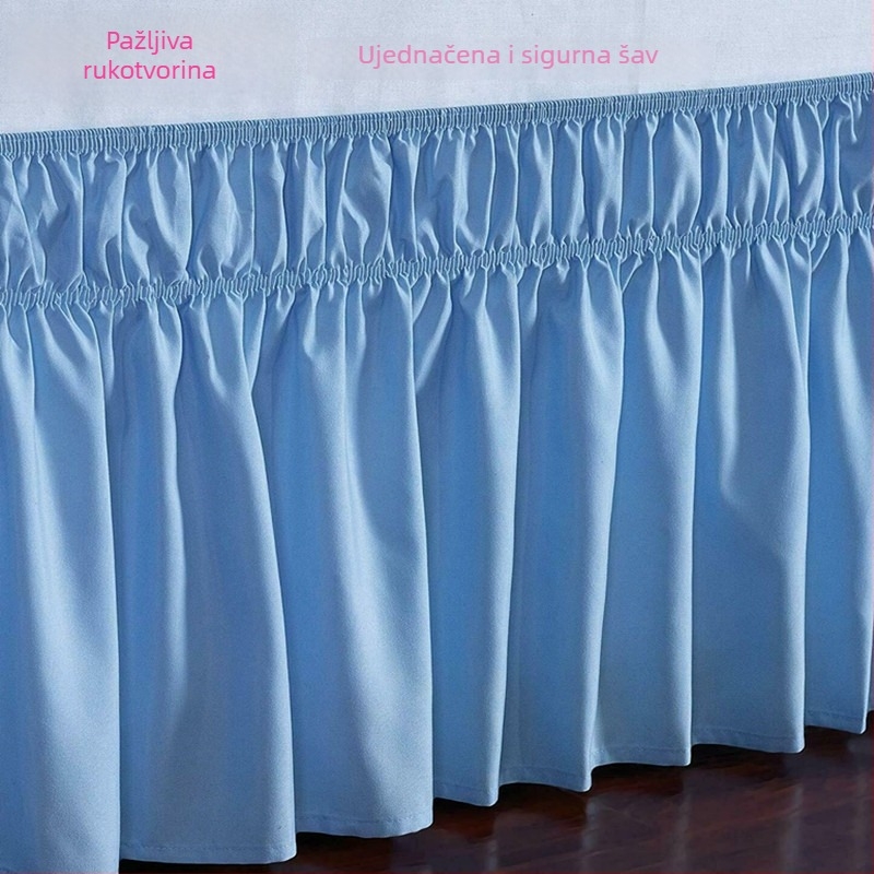 Bed skirt, monochrome twill fabric with semi-dye printing, 100% polyester, all-season
