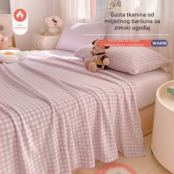 Milk Velvet posteljina, dimenzije 180x200-220 cm, zimski debeli flanel veli velur, podstavljena fleece