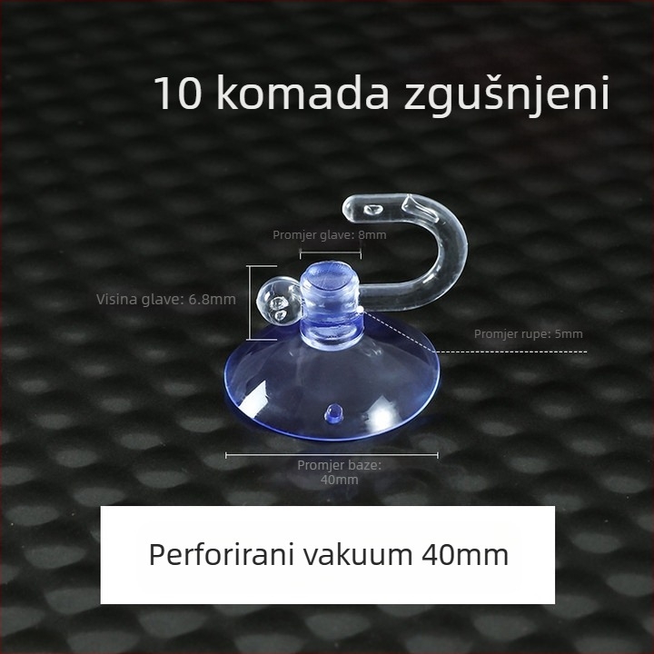 Plastična kuka s vakuumskom čašom, moderan minimalistički dizajn, zidna montaža, nosivost do 5 kg