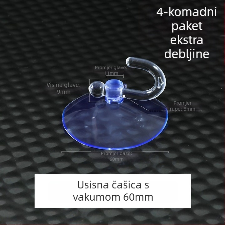 Plastična kuka s vakuumskom čašom, moderan minimalistički dizajn, zidna montaža, nosivost do 5 kg