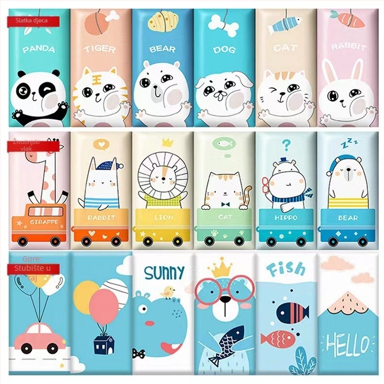 3D karikaturalni zidni zaštitnik, samoljepljiva umjetna koža, za spavaću sobu, studiju i ulaz