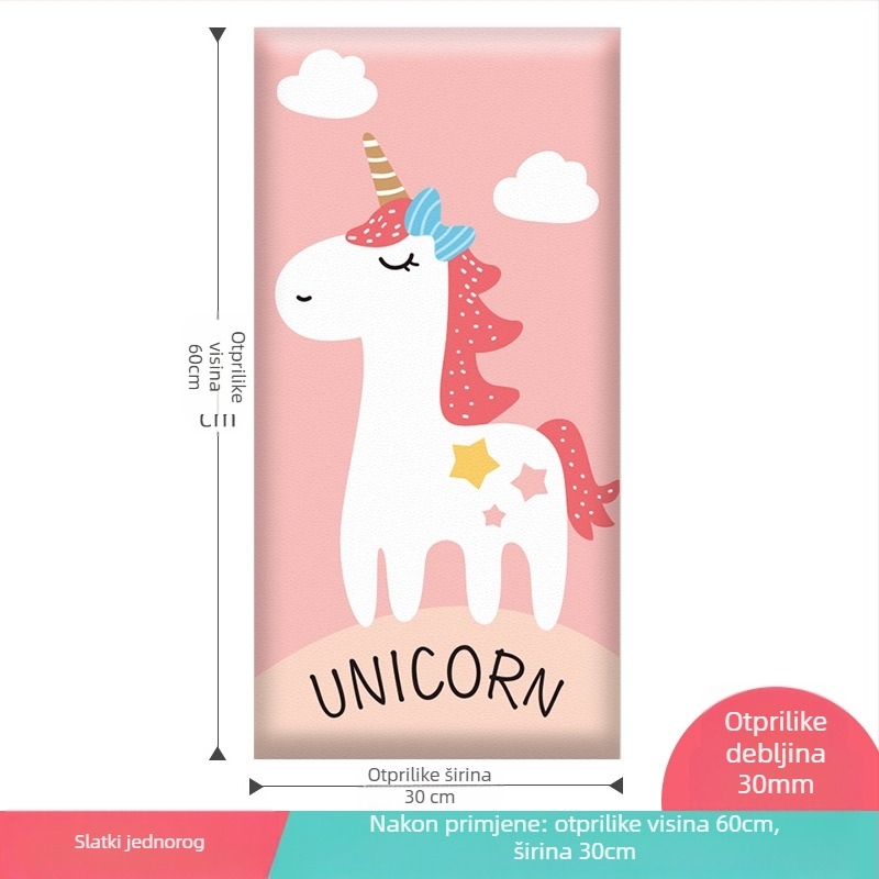 3D karikaturalni zidni zaštitnik, samoljepljiva umjetna koža, za spavaću sobu, studiju i ulaz