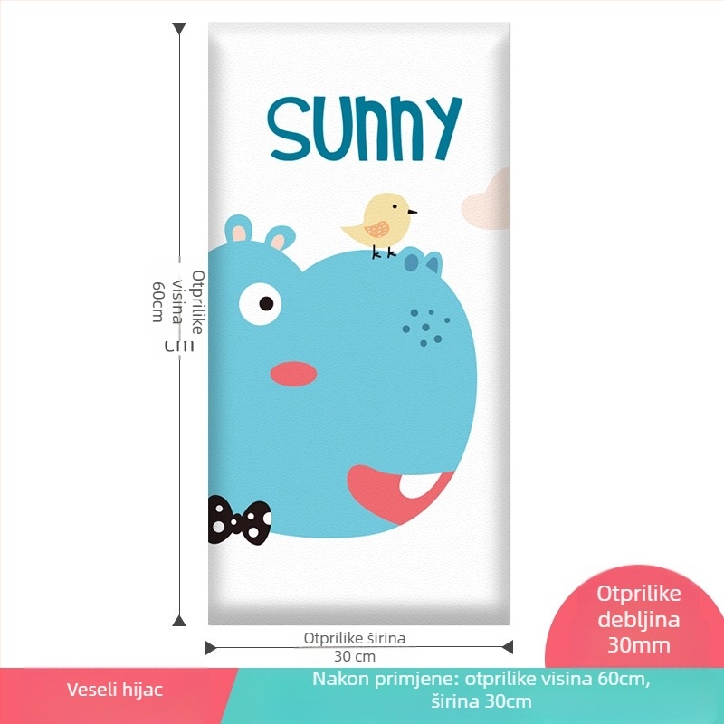 3D karikaturalni zidni zaštitnik, samoljepljiva umjetna koža, za spavaću sobu, studiju i ulaz