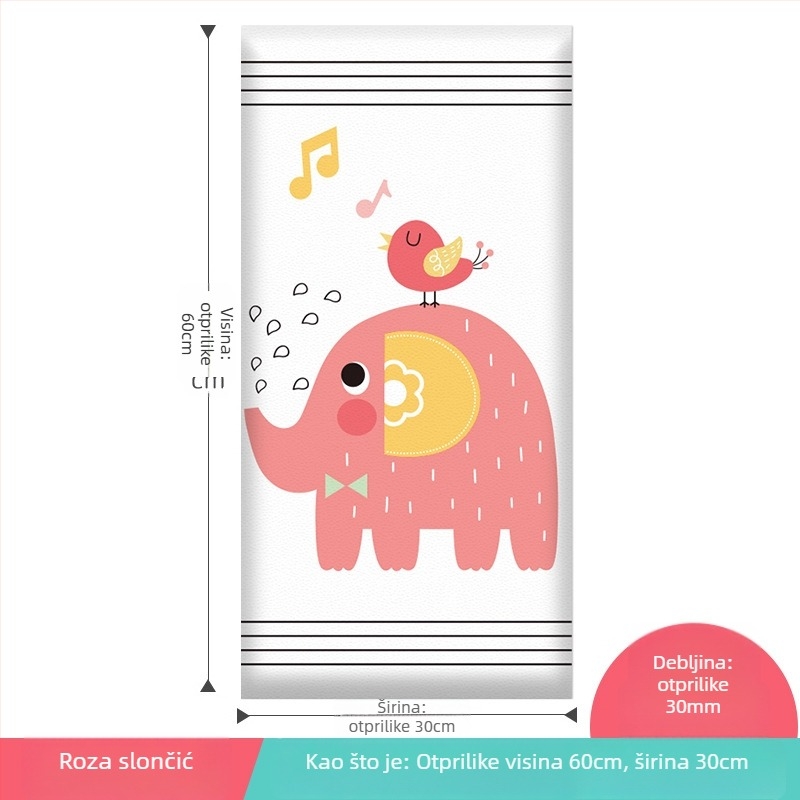 3D karikaturalni zidni zaštitnik, samoljepljiva umjetna koža, za spavaću sobu, studiju i ulaz