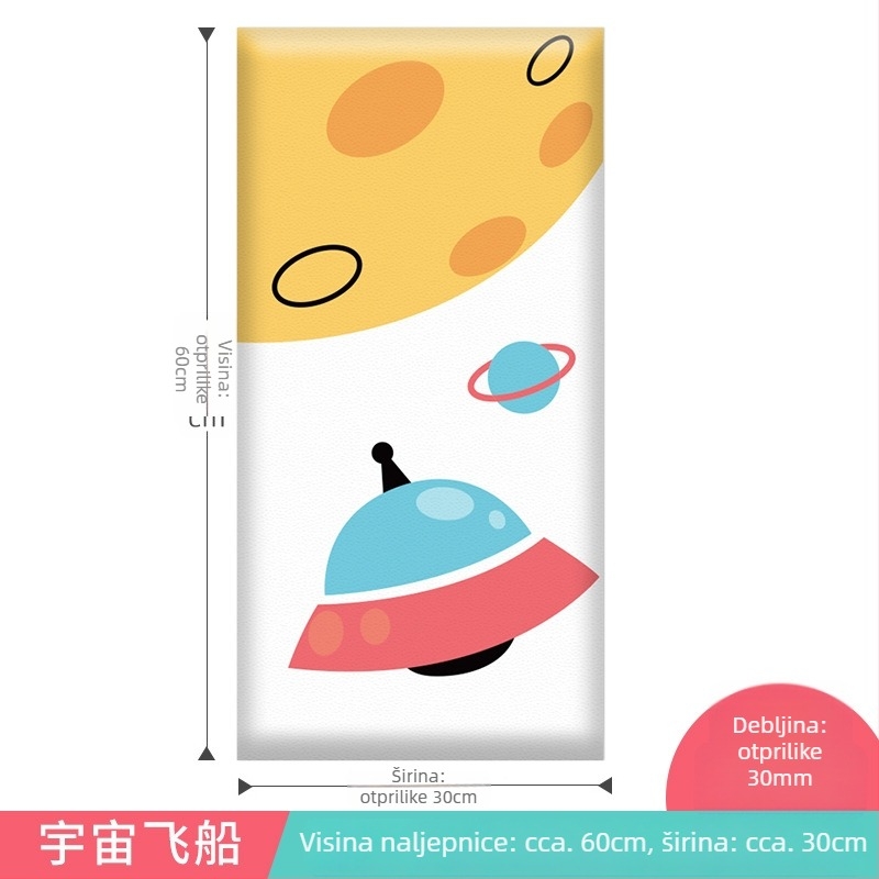 3D karikaturalni zidni zaštitnik, samoljepljiva umjetna koža, za spavaću sobu, studiju i ulaz