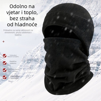 Flis kapa za sport i šal za vrat – ležerni stil, prugasti uzorak, za aktivnosti na otvorenom