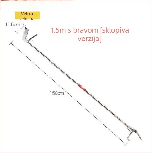Klip od nehrđajućeg čelika za hvatanje jegulje — prenosni, izdržljiv vanjski alat za plažu i skupljanje otpada (Materijal: nehrđajući čelik; Marka: Druga; Ovlaštena privatna marka: Ne)