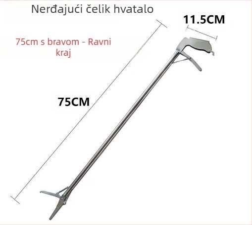 Klip od nehrđajućeg čelika za hvatanje jegulje — prenosni, izdržljiv vanjski alat za plažu i skupljanje otpada (Materijal: nehrđajući čelik; Marka: Druga; Ovlaštena privatna marka: Ne)