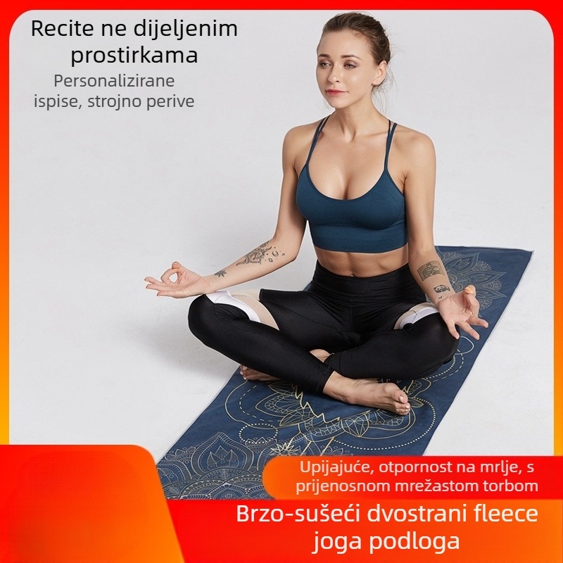 Joga ručnik za prostirku: protuklizni, upija znoj, dvostrani fleece, strojno pranje
