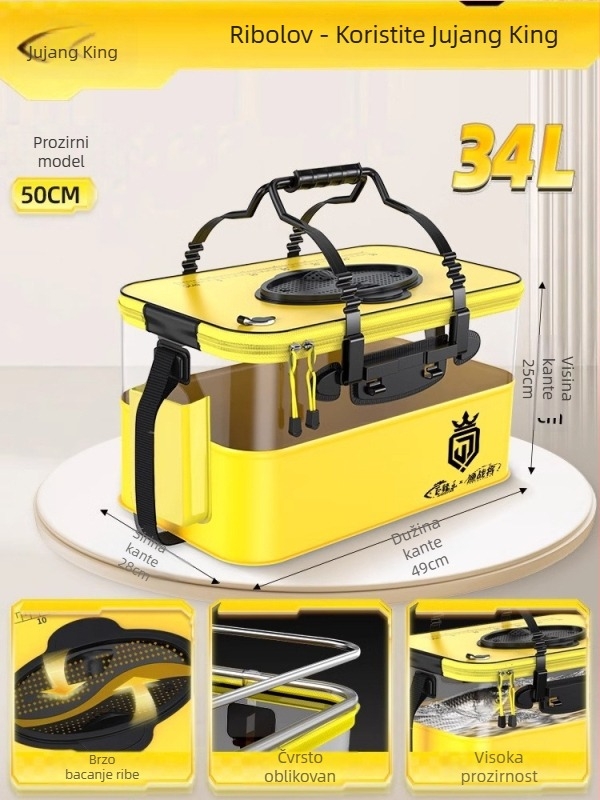 Camper EVA Sklopiva prozirna kutija za ribe – za vanjski ribolov s mamcima, višenamjenska kutija