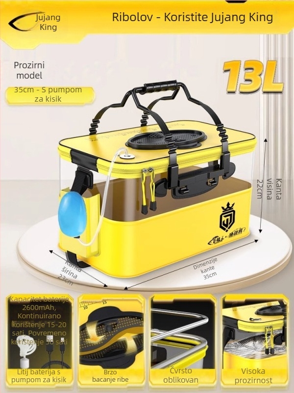 Camper EVA Sklopiva prozirna kutija za ribe – za vanjski ribolov s mamcima, višenamjenska kutija