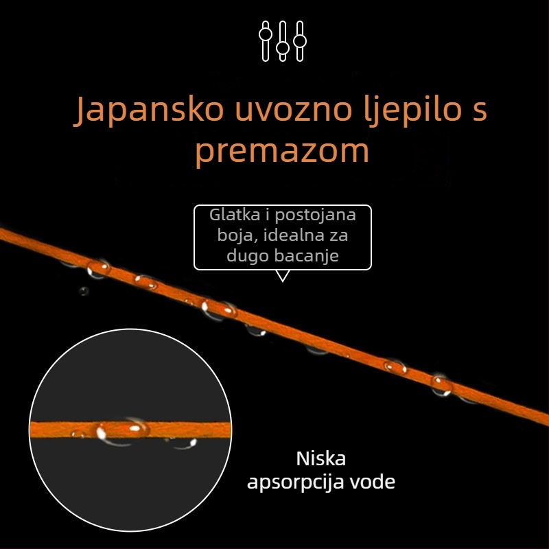 Glavna linija Dyneema s PE premazom, otporna na izblijedjenje, visoke čvrstoće, za morski ribolov, ribolov na mamce i ribolov sidrom