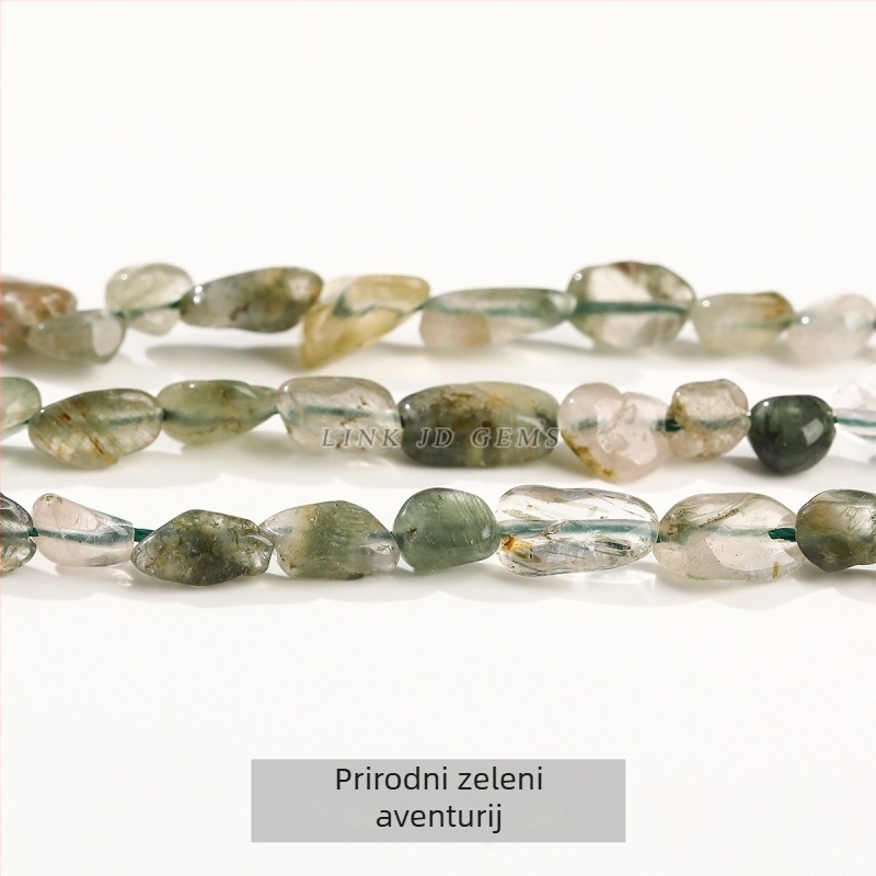 Nepravilne kristalne perle za izradu nakita — prirodni kameni (ružičasti kvarc, ametist)