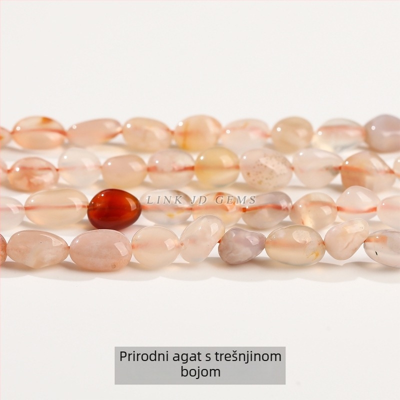 Nepravilne kristalne perle za izradu nakita — prirodni kameni (ružičasti kvarc, ametist)