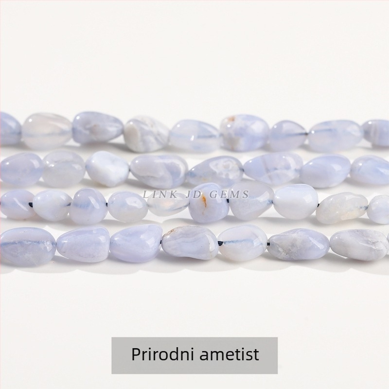Nepravilne kristalne perle za izradu nakita — prirodni kameni (ružičasti kvarc, ametist)