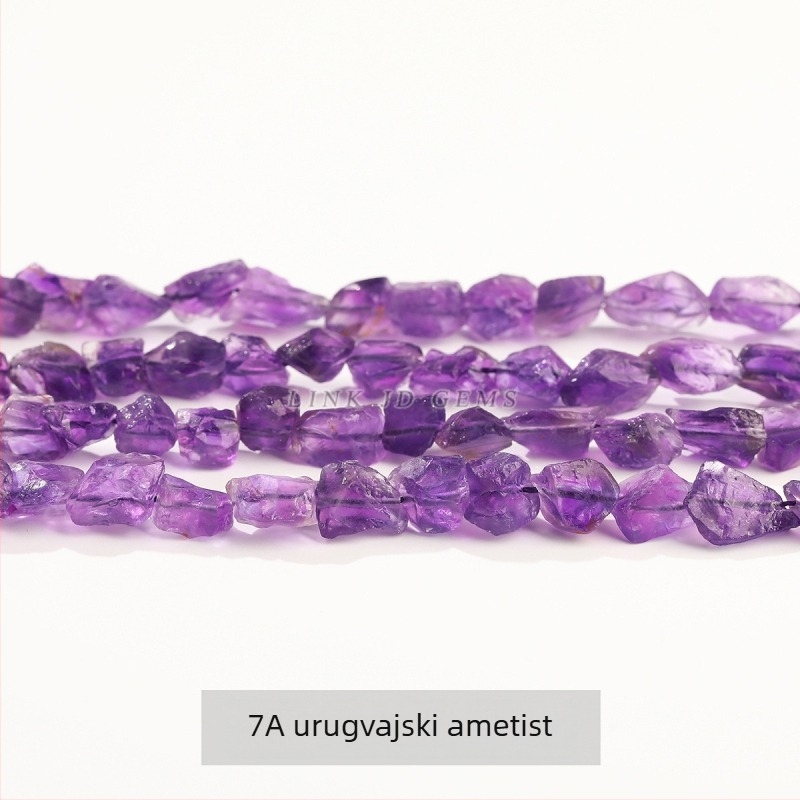 Nepravilne kristalne perle za izradu nakita — prirodni kameni (ružičasti kvarc, ametist)