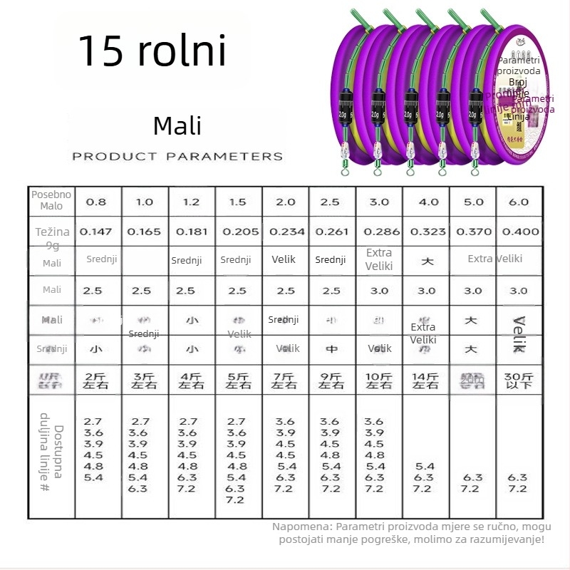 Zlatna nit ribolovna linija – prethodno zavezana glavna linija, gotov proizvod, mekan set, komplet