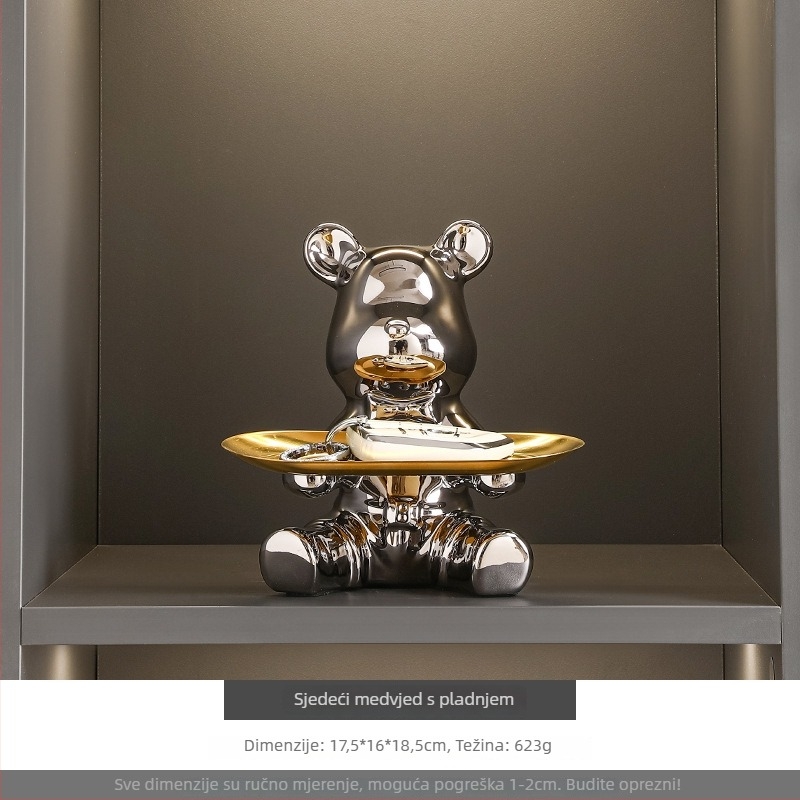 Set ukrasnih figurica životinja za vinsku vitrinu i dnevni boravak - keramička smola, svjetlucavi luksuz, Seashell Sea brend