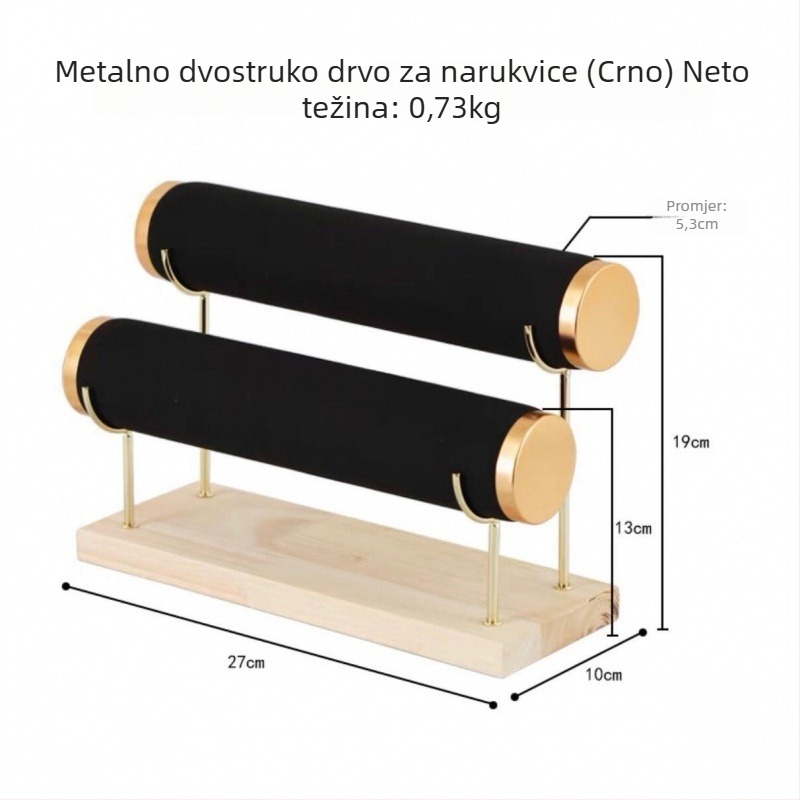 Stalak za izlaganje narukvica, cilindrični dizajn s tri razine, za nakit