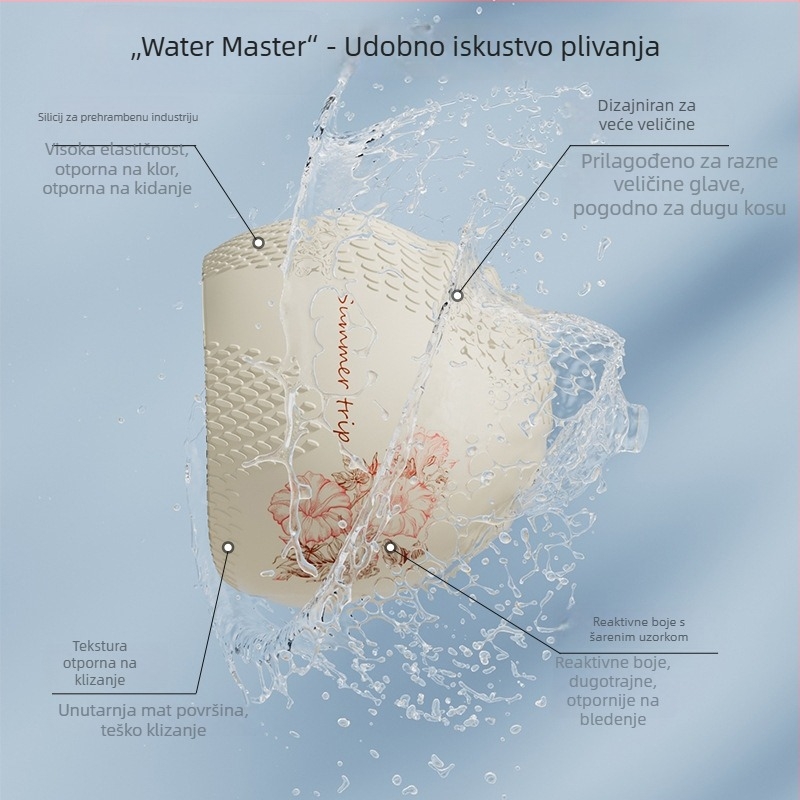 Set silikonske plivačke kape i naočala za odrasle – vodootporan, jednobojni uzorak, uključuje kapu i naočale