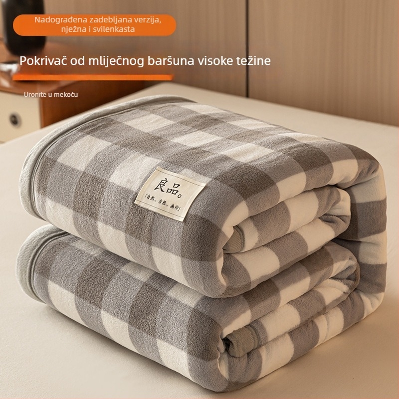 Debelo mliječno velvet posteljina i coral fleece deka za zimu, jednoljetni krevet