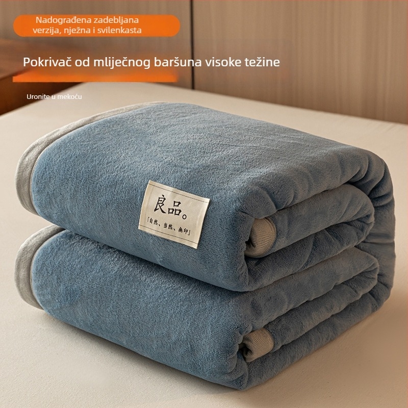 Debelo mliječno velvet posteljina i coral fleece deka za zimu, jednoljetni krevet