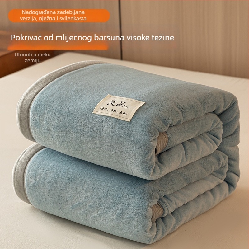 Debelo mliječno velvet posteljina i coral fleece deka za zimu, jednoljetni krevet