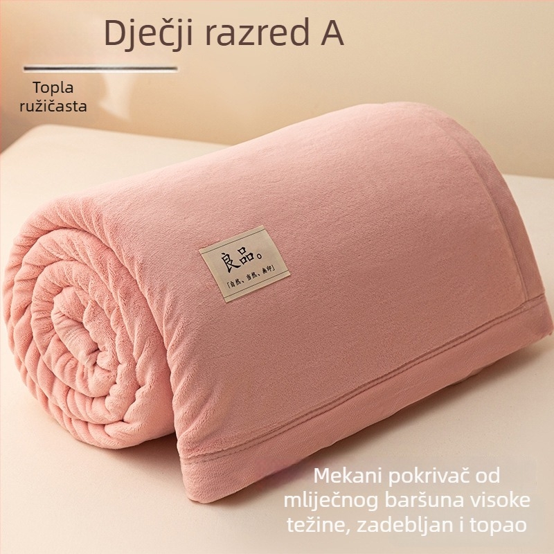 Debelo mliječno velvet posteljina i coral fleece deka za zimu, jednoljetni krevet