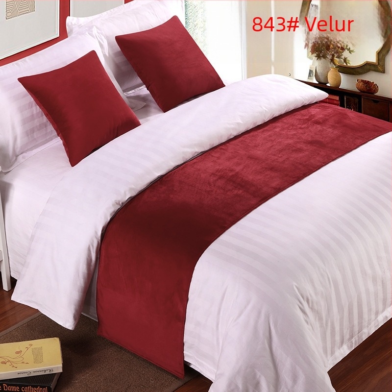 SHAOYU Velur hotelski set za ukrašavanje kraja kreveta - poliester, jednobojni uzorak, stil hotela, kvalificirani proizvod