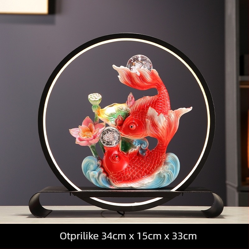 Figura od smole s ribom za sreću – ručna izrada, ručno oslikana, jednostavan modern stil, po narudžbi prilagodljiva