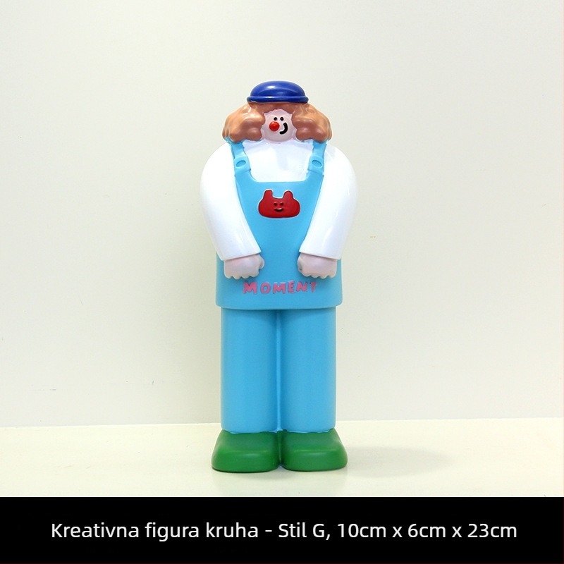 Dekorativna smolasta figura za pekaru i kafić - Bread Man lik, moderni minimalistički stil, idealan poklon za otvaranje posla