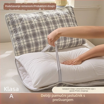 Dva komada pamukastih navlaka za jastuke, debeli, šivani, protuklizni