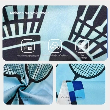 Sportski ručnik – mikrovlakno, brzo suši, 60 g, moguć print logotipa, prilagodljiv, idealno za badminton i maraton