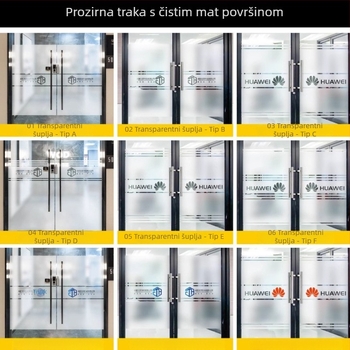 PVC folija za staklena vrata u uredu, samoljepljiva, moderni minimalistički stil, jednofarbni uzorak, prilagodljiva
