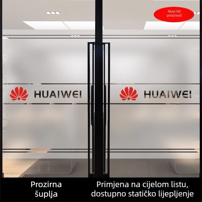 PVC folija za staklena vrata u uredu, samoljepljiva, moderni minimalistički stil, jednofarbni uzorak, prilagodljiva